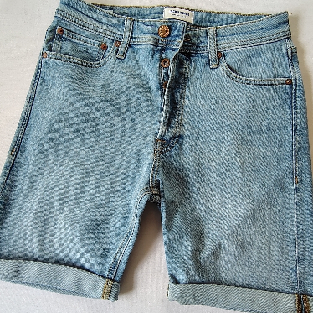 Jack & Jones Sky Blue Casual Denim Shorts Size XS